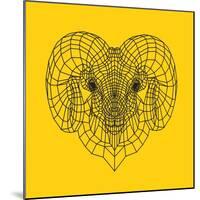 Ram Head Yellow Mesh-Lisa Kroll-Mounted Art Print