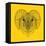 Ram Head Yellow Mesh-Lisa Kroll-Framed Stretched Canvas