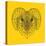 Ram Head Yellow Mesh-Lisa Kroll-Stretched Canvas