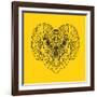 Ram Head Yellow Mesh-Lisa Kroll-Framed Art Print