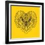 Ram Head Yellow Mesh-Lisa Kroll-Framed Art Print