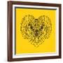 Ram Head Yellow Mesh-Lisa Kroll-Framed Art Print