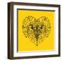 Ram Head Yellow Mesh-Lisa Kroll-Framed Art Print