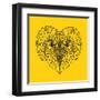 Ram Head Yellow Mesh-Lisa Kroll-Framed Art Print