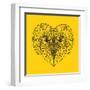 Ram Head Yellow Mesh-Lisa Kroll-Framed Art Print