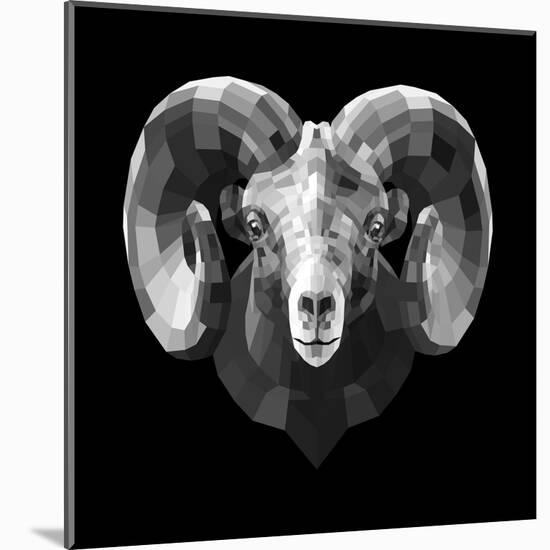 Ram Head-Lisa Kroll-Mounted Art Print