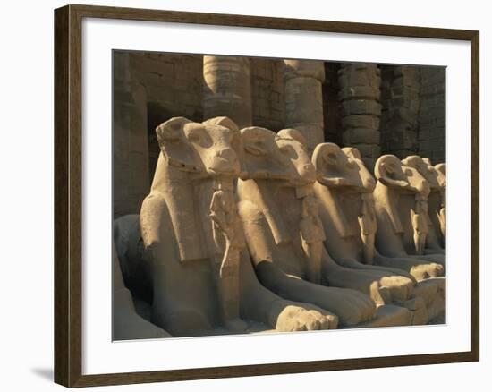 Ram-Headed Sphinxes of the Processional Avenue, at the Temple of Karnak, Thebes, Egypt-Richardson Rolf-Framed Photographic Print