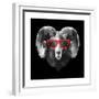 Ram in Red Glasses-Lisa Kroll-Framed Premium Giclee Print