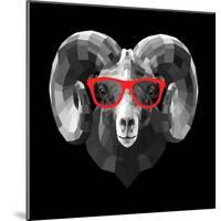 Ram in Red Glasses-Lisa Kroll-Mounted Art Print