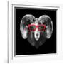 Ram in Red Glasses-Lisa Kroll-Framed Art Print