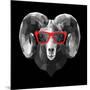 Ram in Red Glasses-Lisa Kroll-Mounted Art Print