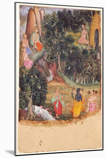 Rama and Lakshmana Meet Sugriva at Matanga's-null-Mounted Art Print