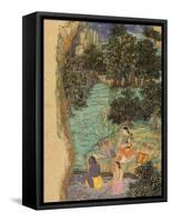 Rama and Lakshmana Offering Water to their Dead Father on the Banks of the Mandakini River, C.1595-null-Framed Stretched Canvas