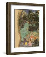 Rama and Lakshmana Offering Water to their Dead Father on the Banks of the Mandakini River, C.1595-null-Framed Giclee Print