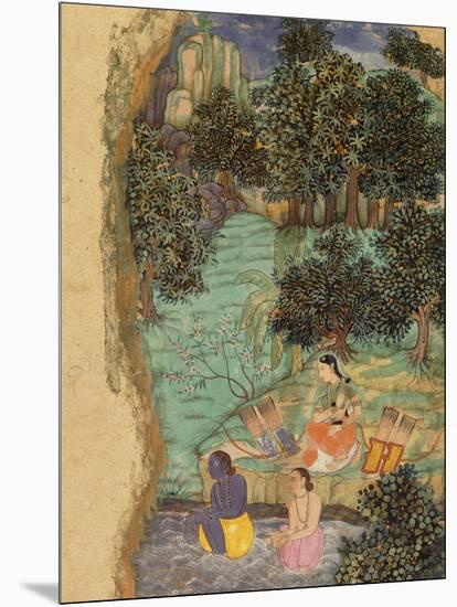 Rama and Lakshmana Offering Water to their Dead Father on the Banks of the Mandakini River, C.1595-null-Mounted Giclee Print