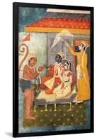 Rama and Sita Enthroned, Adored by Hanuman; Lakshmana Holds a Morchal, C.1780-null-Framed Giclee Print