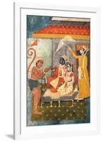 Rama and Sita Enthroned, Adored by Hanuman; Lakshmana Holds a Morchal, C.1780-null-Framed Giclee Print