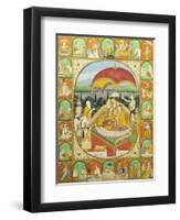 Rama and Sita Enthroned. Mandi, c.1800-1820-null-Framed Giclee Print