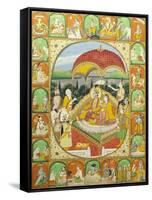 Rama and Sita Enthroned. Mandi, c.1800-1820-null-Framed Stretched Canvas