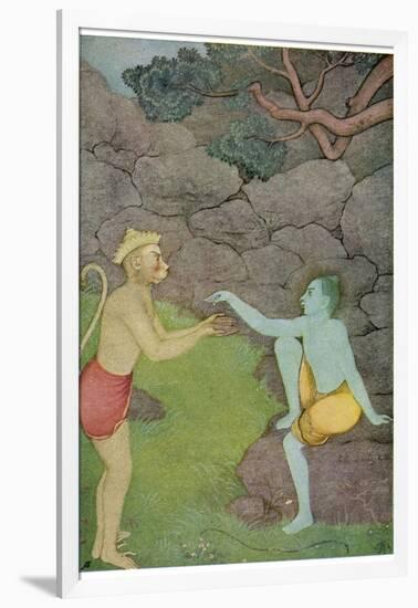 Rama Put His Trust in the Ape Hanuman (Son of the Wind God) to Find His Abducted Wife Sita-K. Venkatappa-Framed Photographic Print