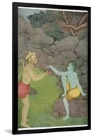Rama Put His Trust in the Ape Hanuman (Son of the Wind God) to Find His Abducted Wife Sita-K. Venkatappa-Framed Photographic Print