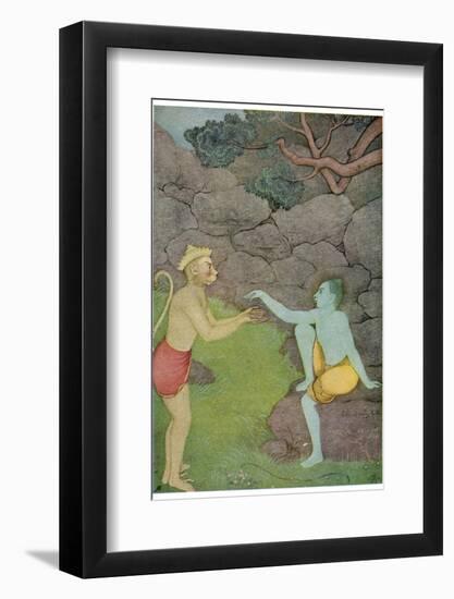 Rama Put His Trust in the Ape Hanuman (Son of the Wind God) to Find His Abducted Wife Sita-K. Venkatappa-Framed Photographic Print