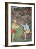 Rama sending his signet-ring to Sita, 1913-K Venkatappa-Framed Giclee Print