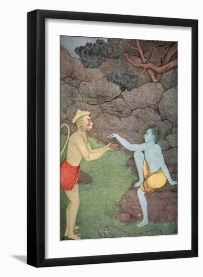 Rama sending his signet-ring to Sita, 1913-K Venkatappa-Framed Giclee Print