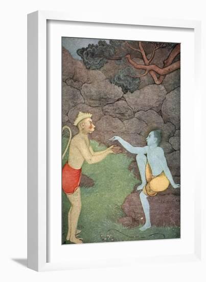 Rama sending his signet-ring to Sita, 1913-K Venkatappa-Framed Giclee Print