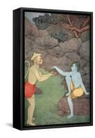 Rama sending his signet-ring to Sita, 1913-K Venkatappa-Framed Stretched Canvas