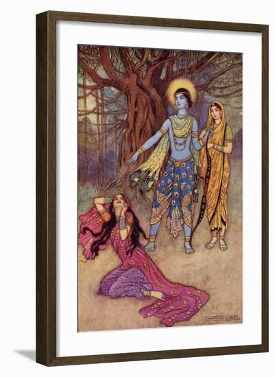 Rama Spurns the Demon Lover-Warwick Goble-Framed Giclee Print