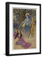 Rama the Seventh Avatar of Vishnu is Tempted by Shurpanakha a Rakshasa-Warwick Goble-Framed Art Print