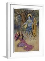 Rama the Seventh Avatar of Vishnu is Tempted by Shurpanakha a Rakshasa-Warwick Goble-Framed Art Print