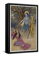 Rama the Seventh Avatar of Vishnu is Tempted by Shurpanakha a Rakshasa-Warwick Goble-Framed Stretched Canvas
