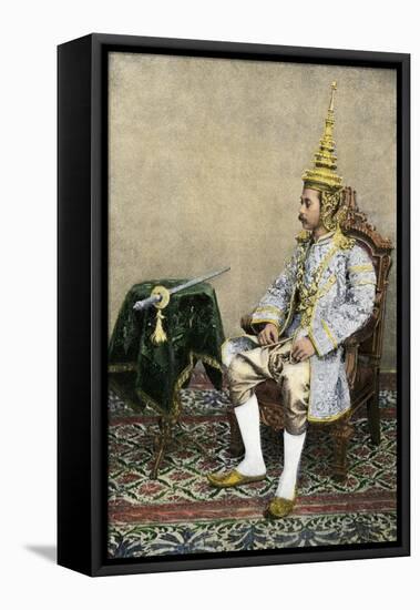 Rama V (Chulalongkorn), King of Siam, in His Royal Attire, Circa 1900-null-Framed Stretched Canvas