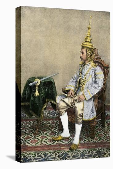 Rama V (Chulalongkorn), King of Siam, in His Royal Attire, Circa 1900-null-Stretched Canvas