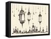 Ramadan Celebration Vintage Engraved Illustration, Hand Drawn-grop-Framed Stretched Canvas