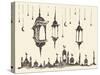 Ramadan Celebration Vintage Engraved Illustration, Hand Drawn-grop-Stretched Canvas