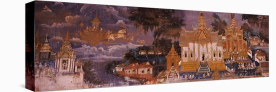 Ramayana Murals in a Palace, Royal Palace, Phnom Penh, Cambodia-null-Stretched Canvas