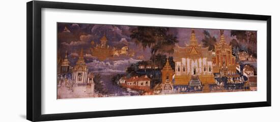 Ramayana Murals in a Palace, Royal Palace, Phnom Penh, Cambodia-null-Framed Photographic Print