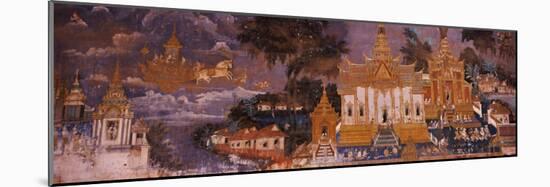 Ramayana Murals in a Palace, Royal Palace, Phnom Penh, Cambodia-null-Mounted Photographic Print