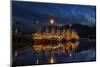 Ramberg Harbour with Fishing Trawlers at Night, Lofoten-Stefan Sassenrath-Mounted Photographic Print