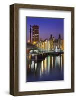 Rambla de Mar Bridge in the harbour of Barcelona, Catalonia, Spain-null-Framed Art Print