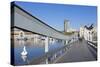 Rambla del Mar at Port Vell, Edificio Colon Tower and Columbus Monument (Monument a Colom), Barcelo-Markus Lange-Stretched Canvas