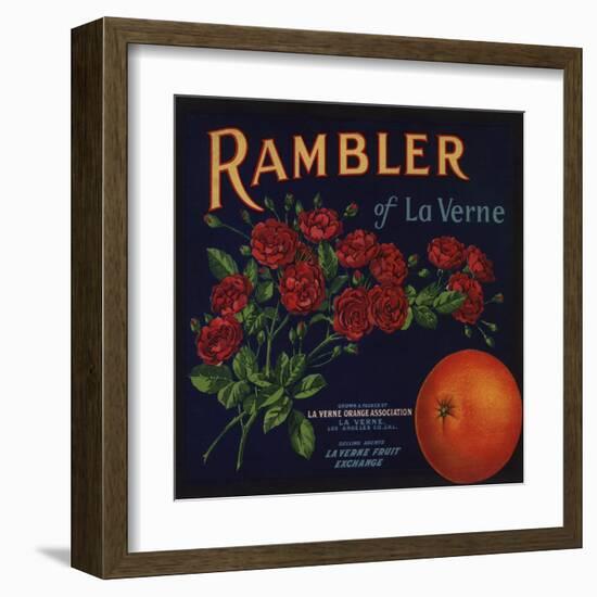 Rambler Brand - La Verne, California - Citrus Crate Label-Lantern Press-Framed Art Print