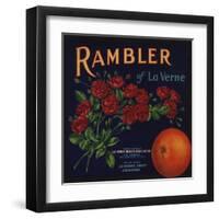 Rambler Brand - La Verne, California - Citrus Crate Label-Lantern Press-Framed Art Print