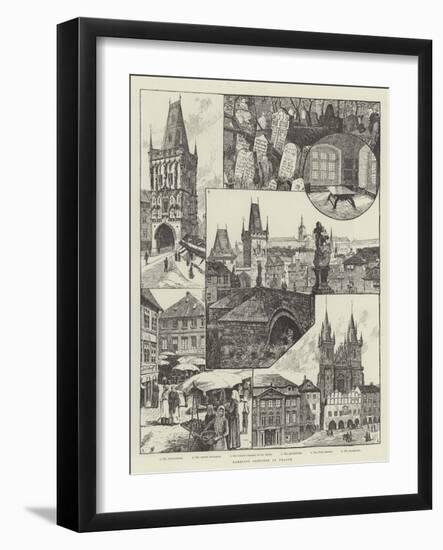 Rambling Sketches in Prague-null-Framed Giclee Print