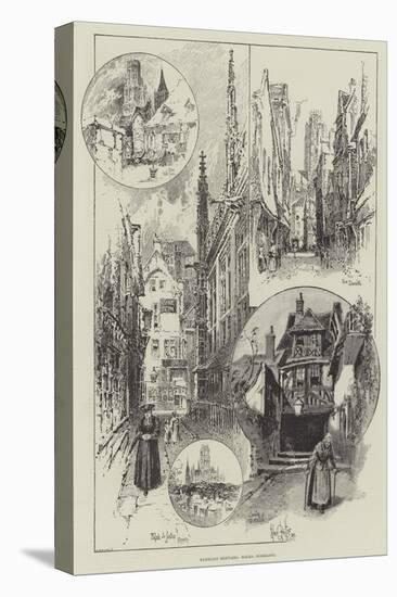 Rambling Sketches, Rouen, Normandy-Herbert Railton-Stretched Canvas