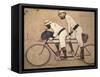 Ramon Casas And Father Romeu Riding a Tandem-Ramon Casas-Framed Stretched Canvas