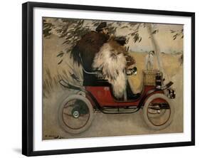 Ramon Casas and Pere Romeu in a Motor Car. 1901-Ramon Casas i Carbó-Framed Giclee Print